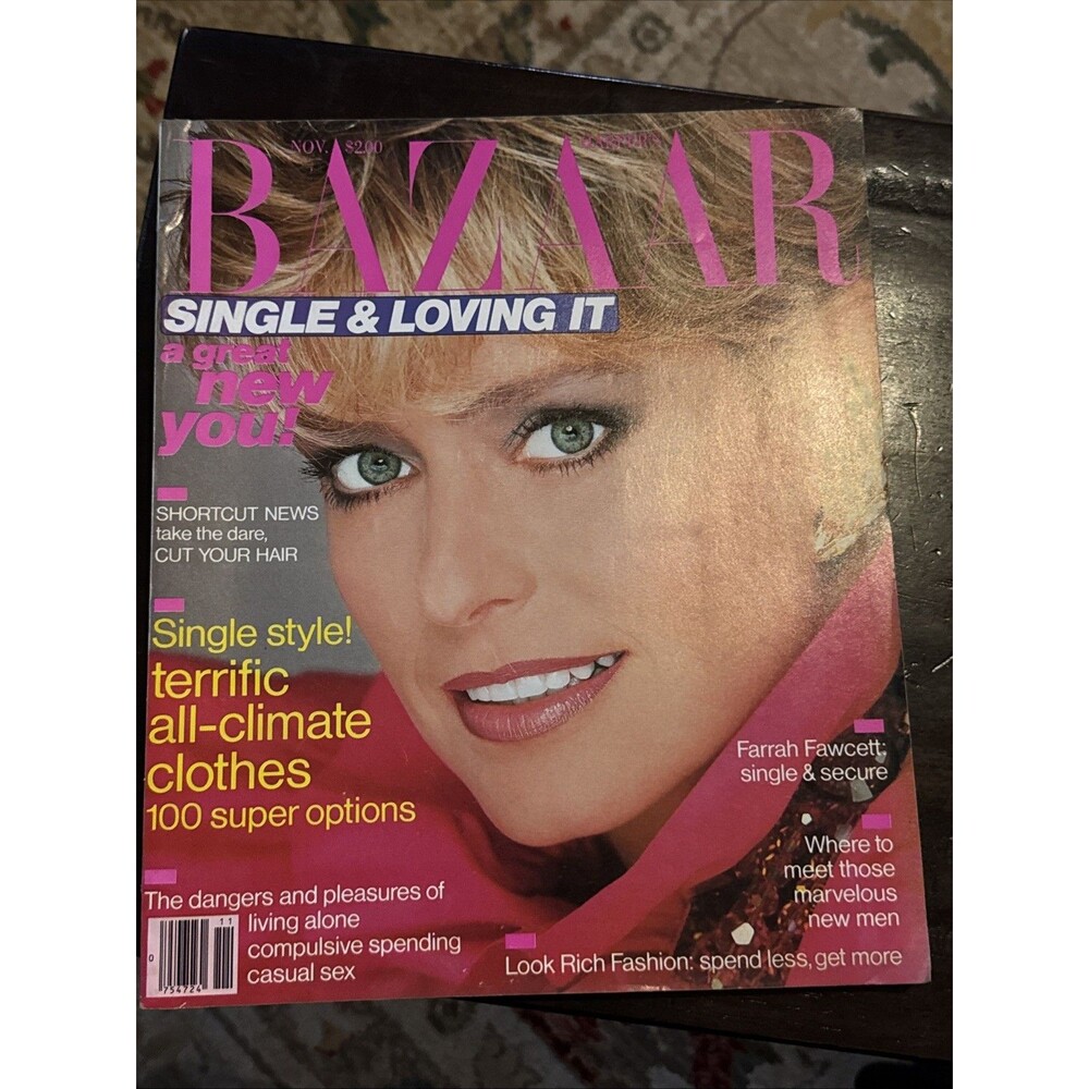 HARPER'S BAZAAR 1982 Farrah FAWCETT Christie BRINKLEY Cheryl LADD Iman Karl L